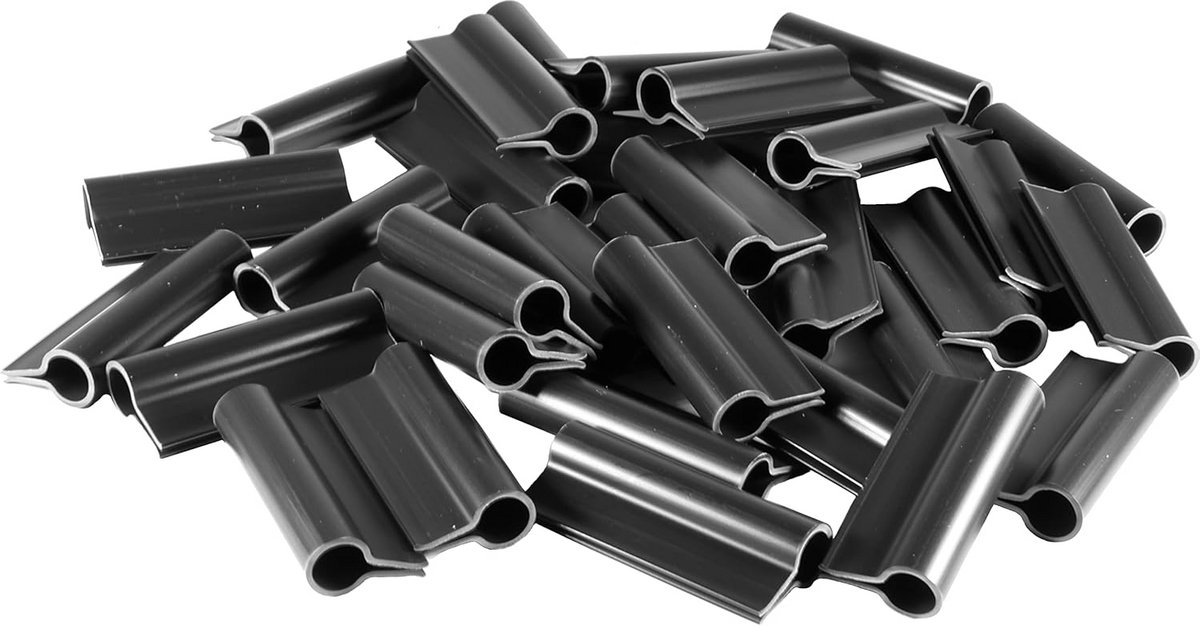 PVC Klemmen voor Hekwerk en Privacyscherm - Bevestigingsclips 4,5 cm (20 Stuks, Antraciet)
