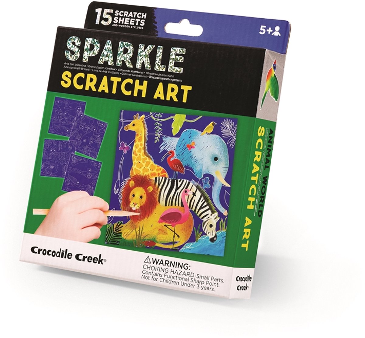 Crocodile Creek Sparkle Scratch Art/Dierenwereld