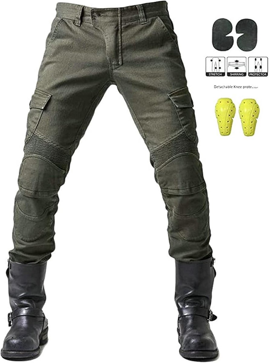 Kevlar Motorbroek Heren - Slijtvaste Motorjeans met Knie- en Heupbescherming – foto 4