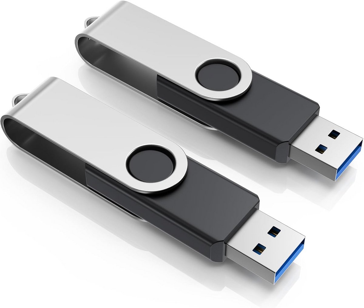 USB 3.0 Geheugenstick 256GB Set van 2 - Draaibare Metalen Flash Drives