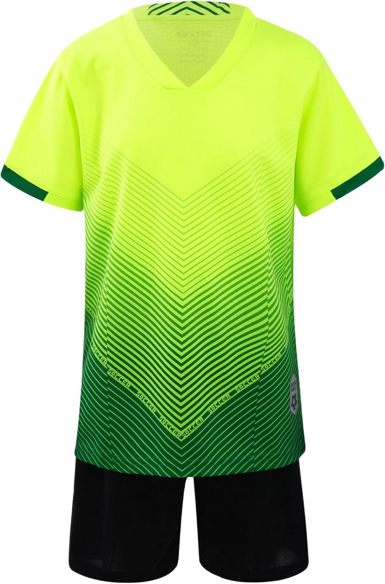 Sport Trainingsset Jongens Kort Rood/Blauw Kleurverloop Shirt en Shorts Sneldrogend