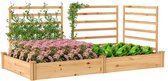 Outsunny Multifunctionele tuinbak-Grenenhout-240L x 125B x 102H cm-Natuurlijk hout