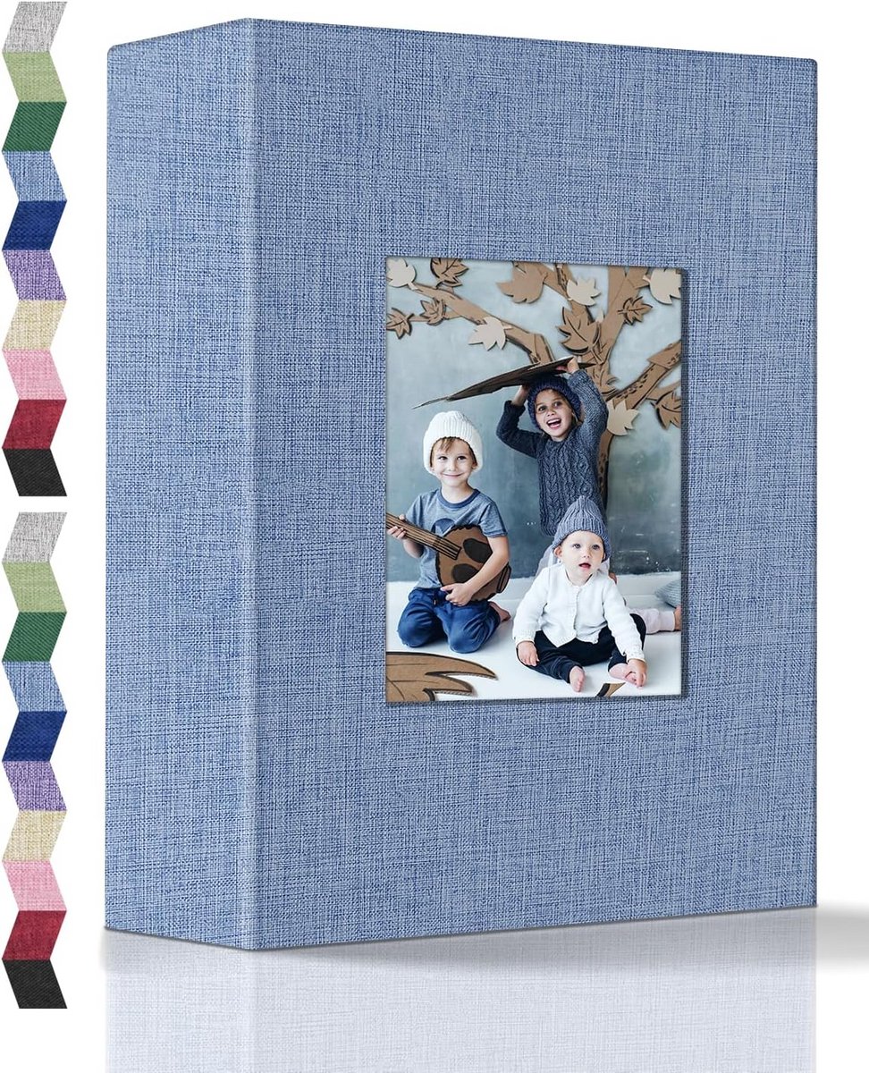 Linnen Fotoalbum voor 100 Foto's (10x15 cm) - Verticaal, Ideaal voor Familie, Bruiloft en Vakantieherinneringen