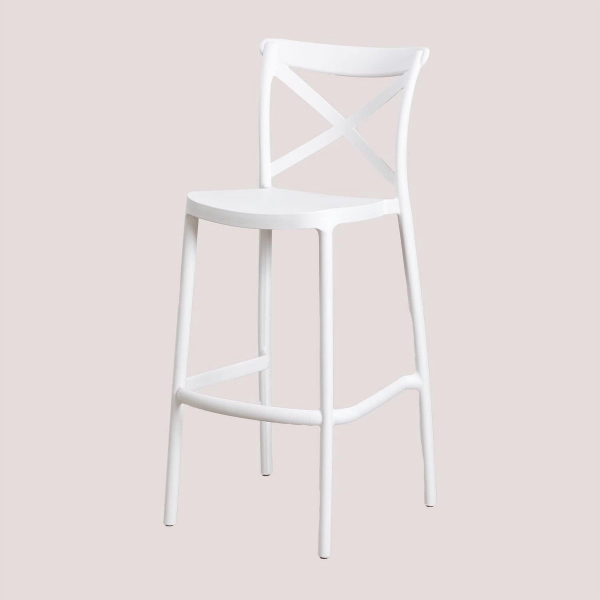 Hoge Barkruk Wit 75 cm - Stijlvolle en Comfortabele Zit voor Keukenbar en Eettafel