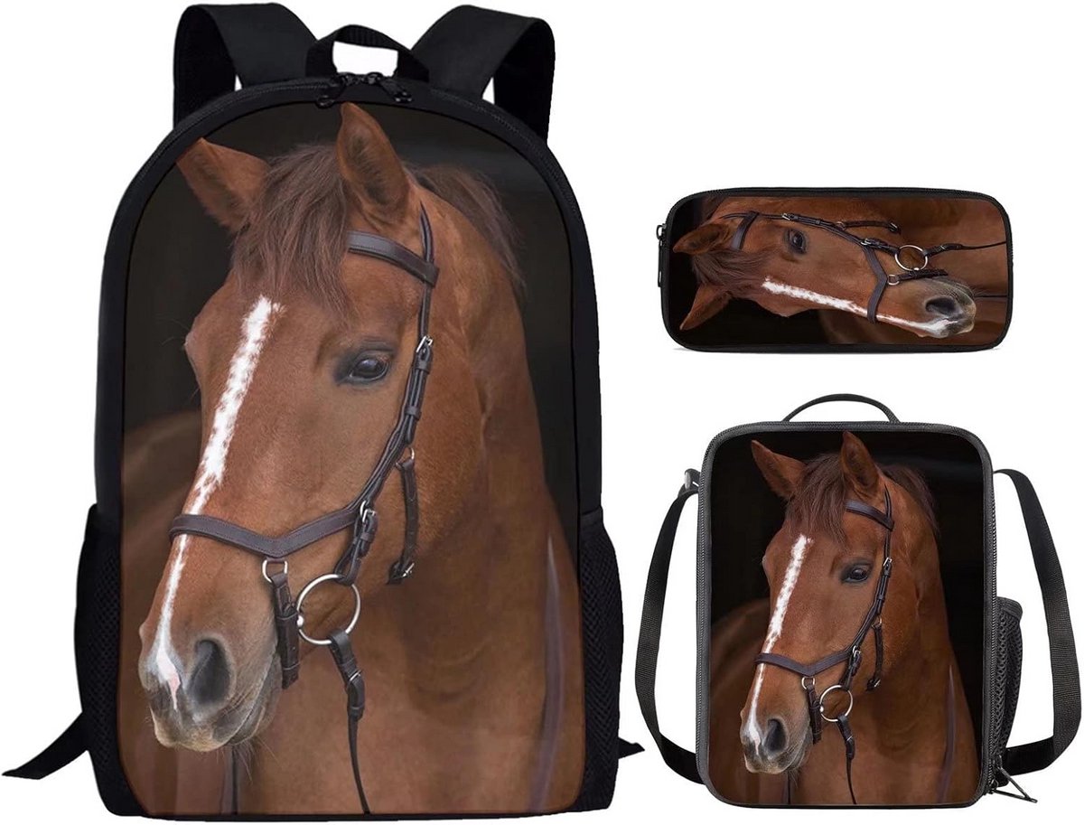 3-in-1 Schooltas Set voor Jongens en Meisjes - Inclusief Lunchtas en Etui