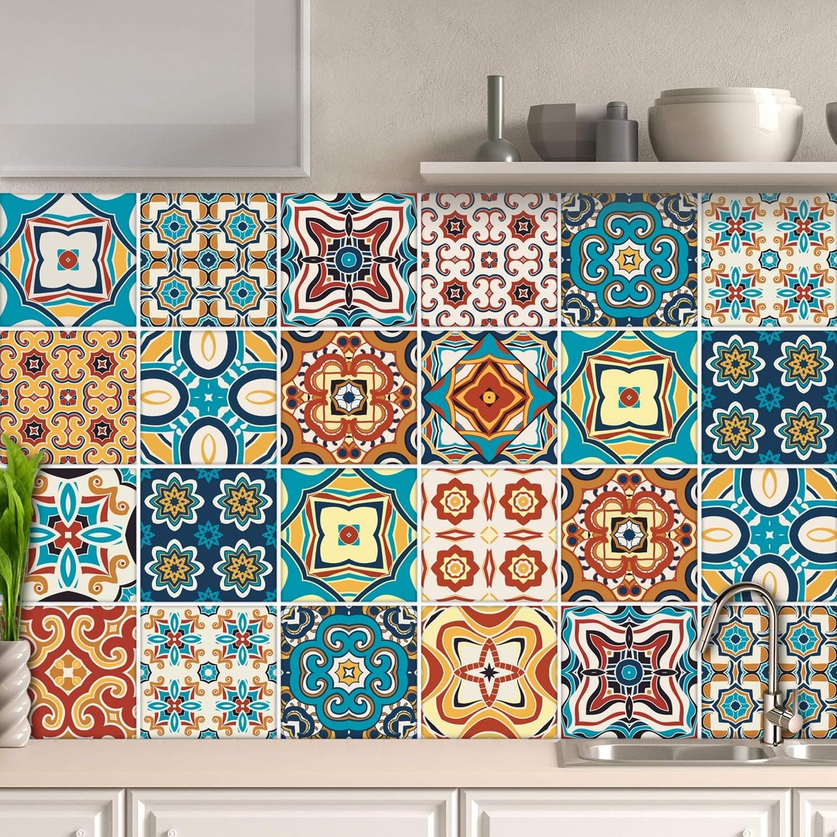 Zelfklevende Tegelstickers voor Badkamer en Keuken - Waterdicht en Oliebestendig Doe-Het-Z