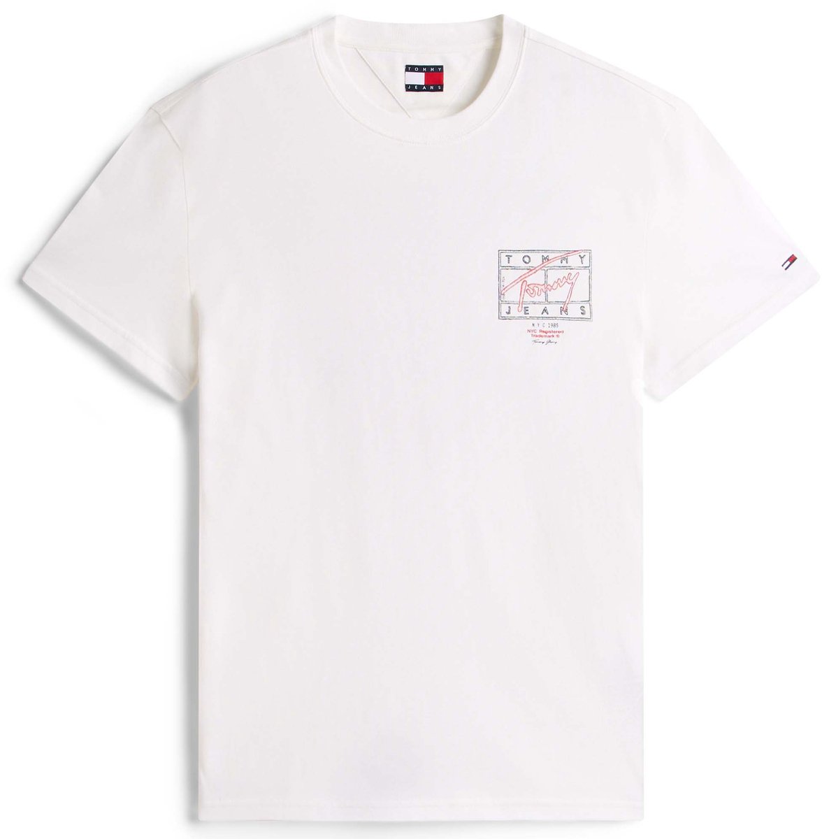 Tommy Jeans Tjm Reg Sign Spray S T-Shirt Fashion Wear Volwassen Wit