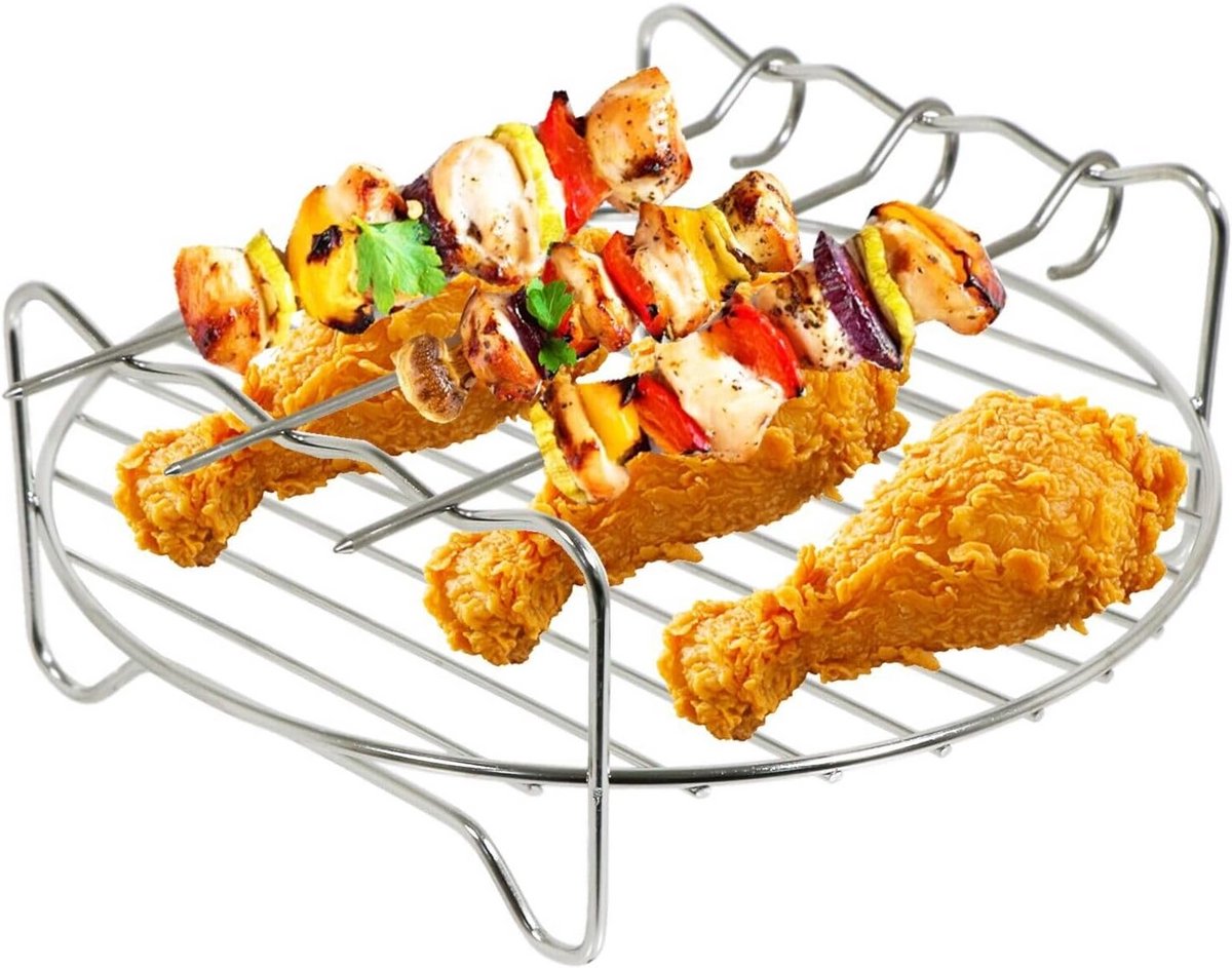 Ronde Rooster & Spiesjes Set voor Halogeen Oven Mini - 18 cm