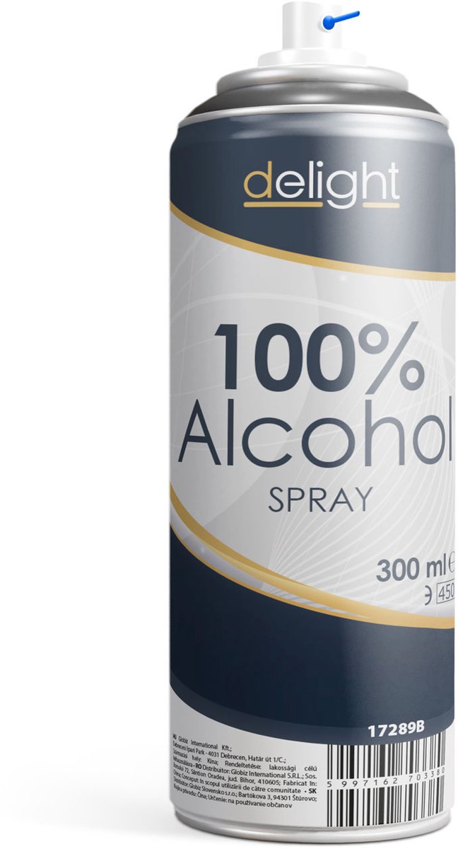 100% Alcohol Spray - 300ml - Reinigend & Ontvetten - Sneldrogend - Voor Elektronica Onderhoud - Niet Geschikt Voor Huid of Consumptie [17289B]