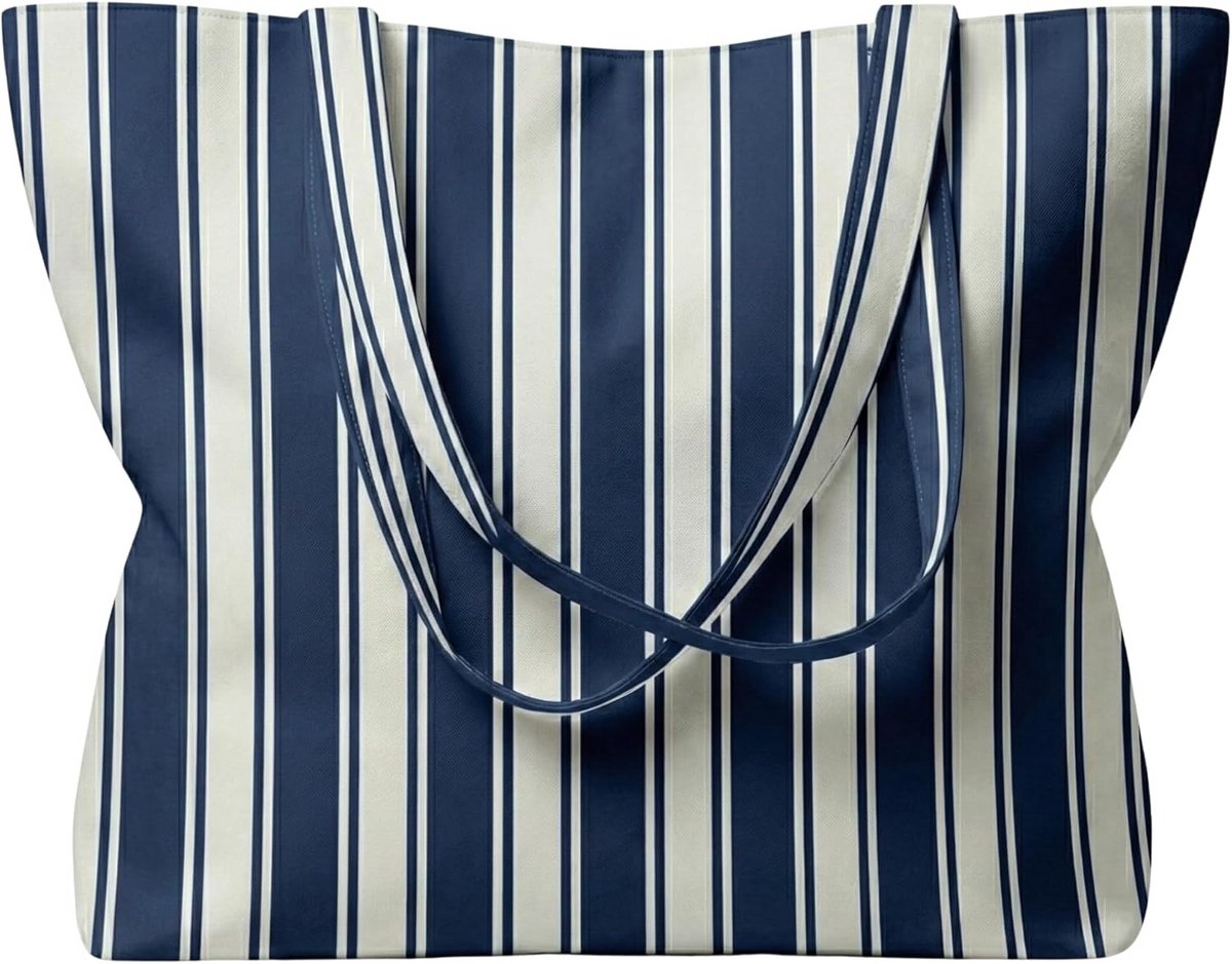 Grote Katoenen Tote Bag met Binnenvak - Herbruikbare Boodschappentas met Digitale Prints