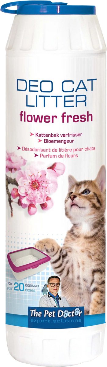 The Pet Doctor Kattenbak Verfrisser Flower Fresh 750 g - Deo Kattenbak - Geur Neutralisator - Fris Bloemengeur