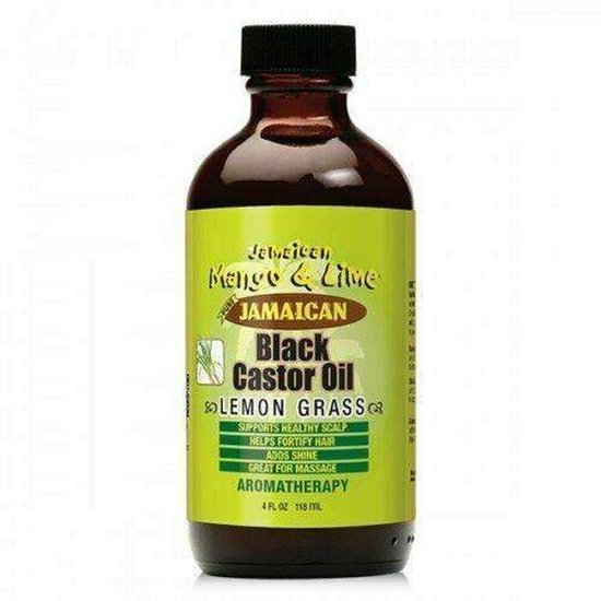 Jamaican Mango & Lime Black Castor Oil Lemongrass 118 ml. Ondersteunt gezonde hoofdhuid, versterkt haar, geeft glans. Geweldig voor massage.