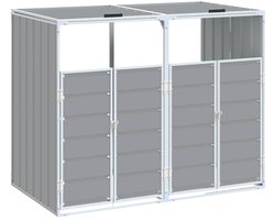 vidaXL - Containerberging - voor - 2 - containers - 144x81x113 - cm - staal - grijs