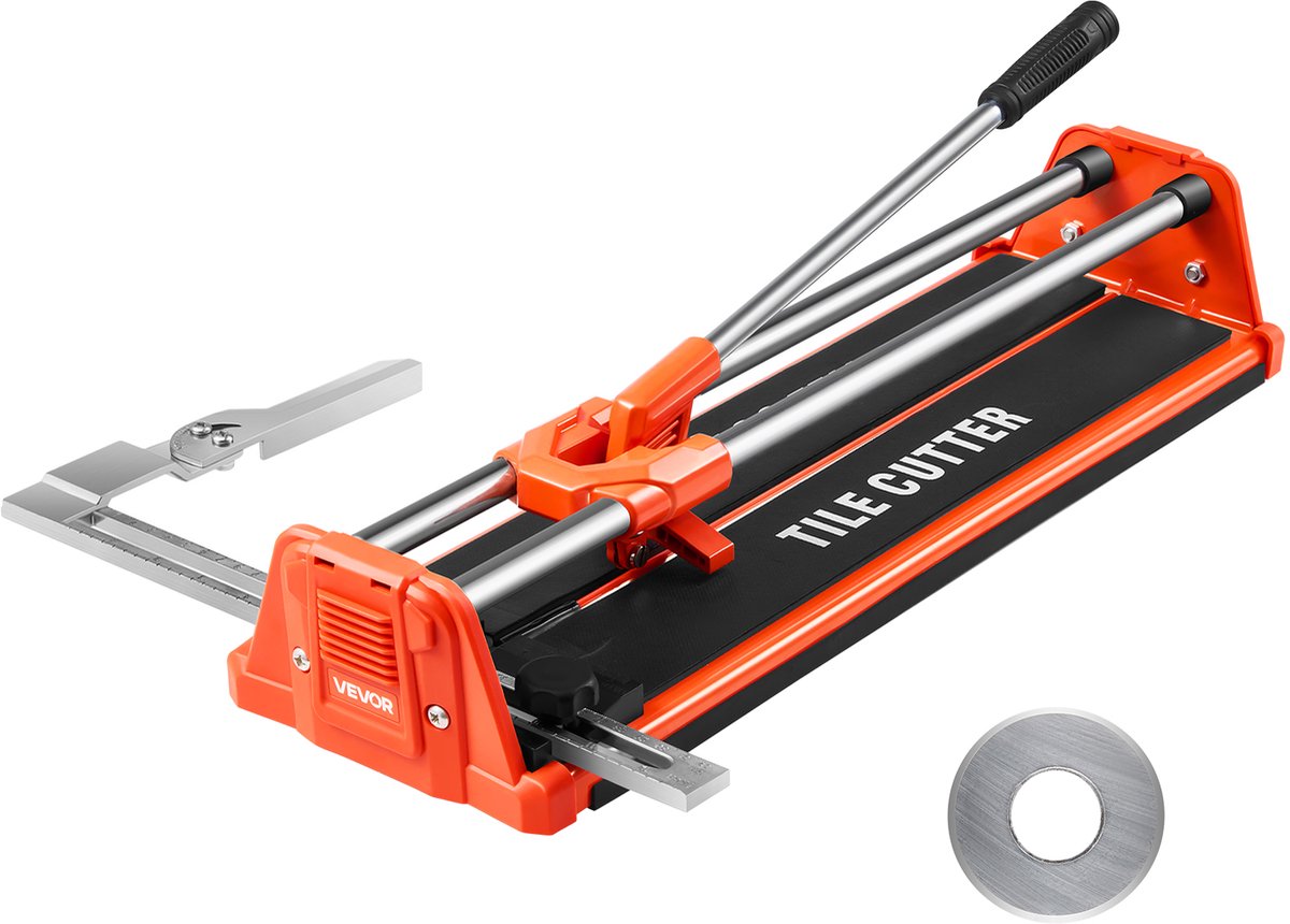 VEVOR 43,2 cm Handmatige Tegelsnijder voor Wand- en Gepolijste Tegels, Tegelzaagmachine met Dubbele Rails, Wiel van Wolfraamcarbide, Antisliphandgreep, Anti-Verplaatsingsdrukbalk