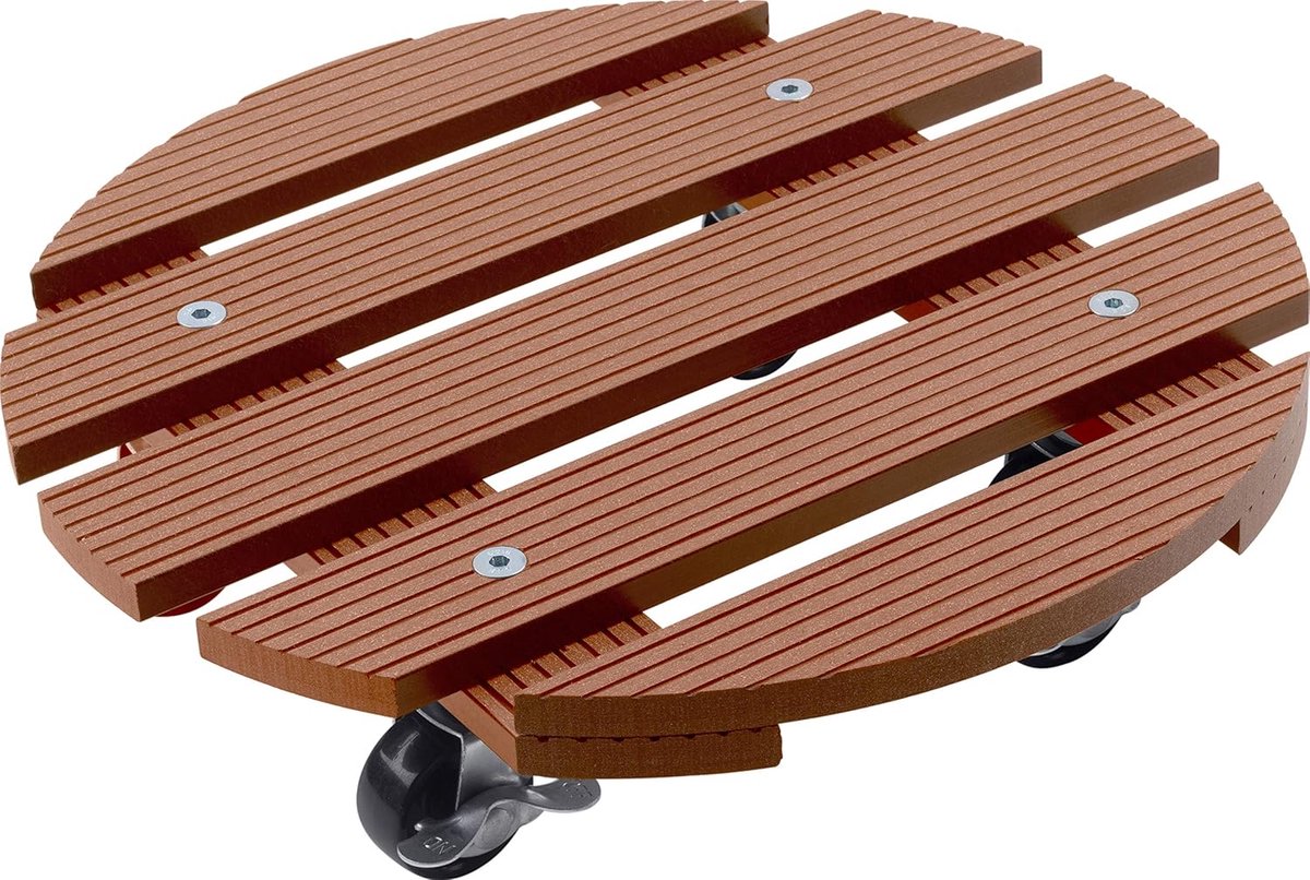 Plantentrolley op wieltjes - plantenonderzetter - Plantentrolley - Voor binnen en buiten - draagvermogen tot 60 kg - bruin - 300 mm - van Imperatoris