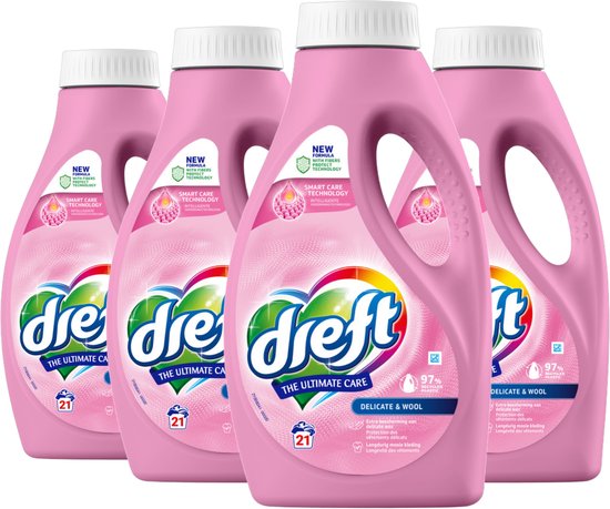Dreft vloeibaar wasmiddel 84 wasbeurten 'Delicate & Wool' - 4x 21 wasbeurten (4 x 945ML)