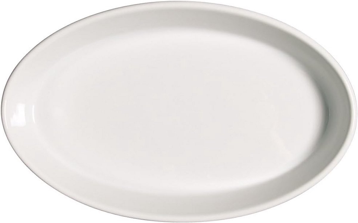 Ovale Ovenschaal van Porselein in Wit, 36 cm
