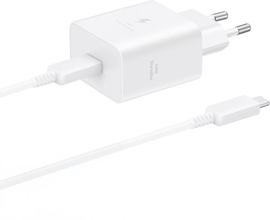Samsung 45W USB-C Snellader met Kabel – Draadloze Qi Oplader, Compact, Wit, EP-T4511