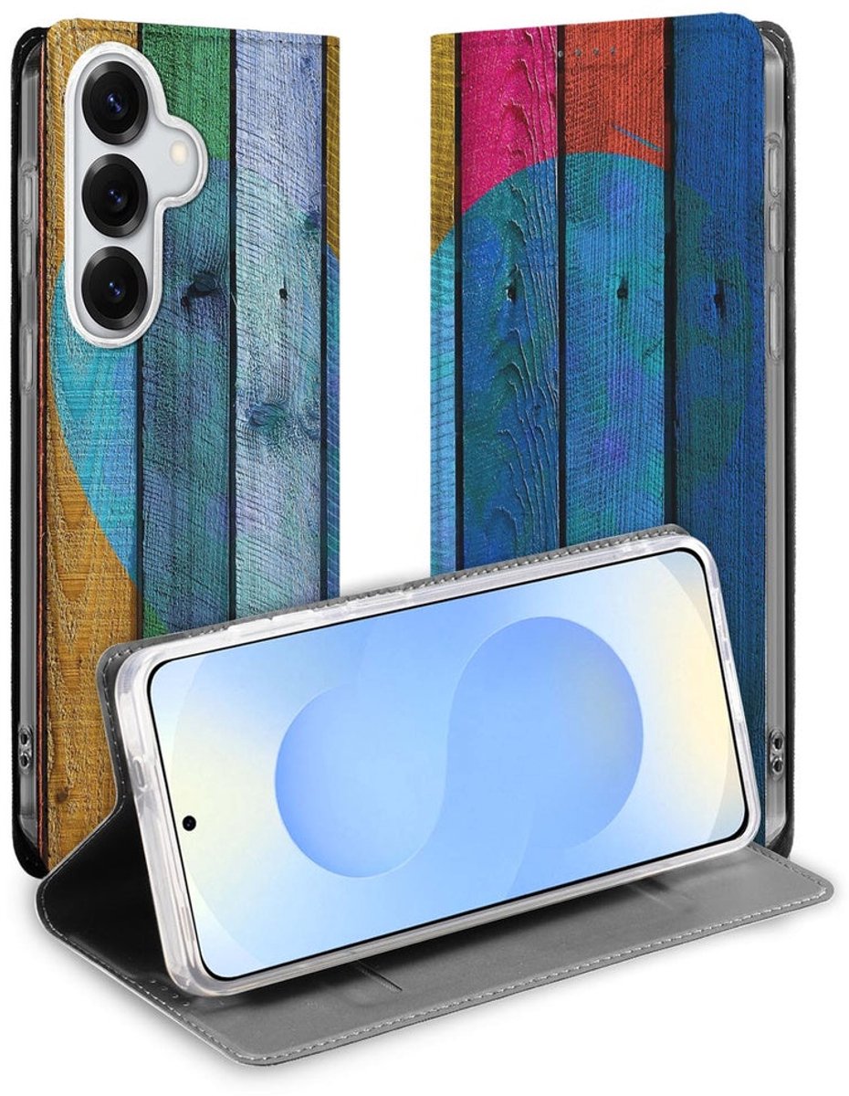 Samsung Galaxy S26+ Smart Cover Hoesje Wood Heart