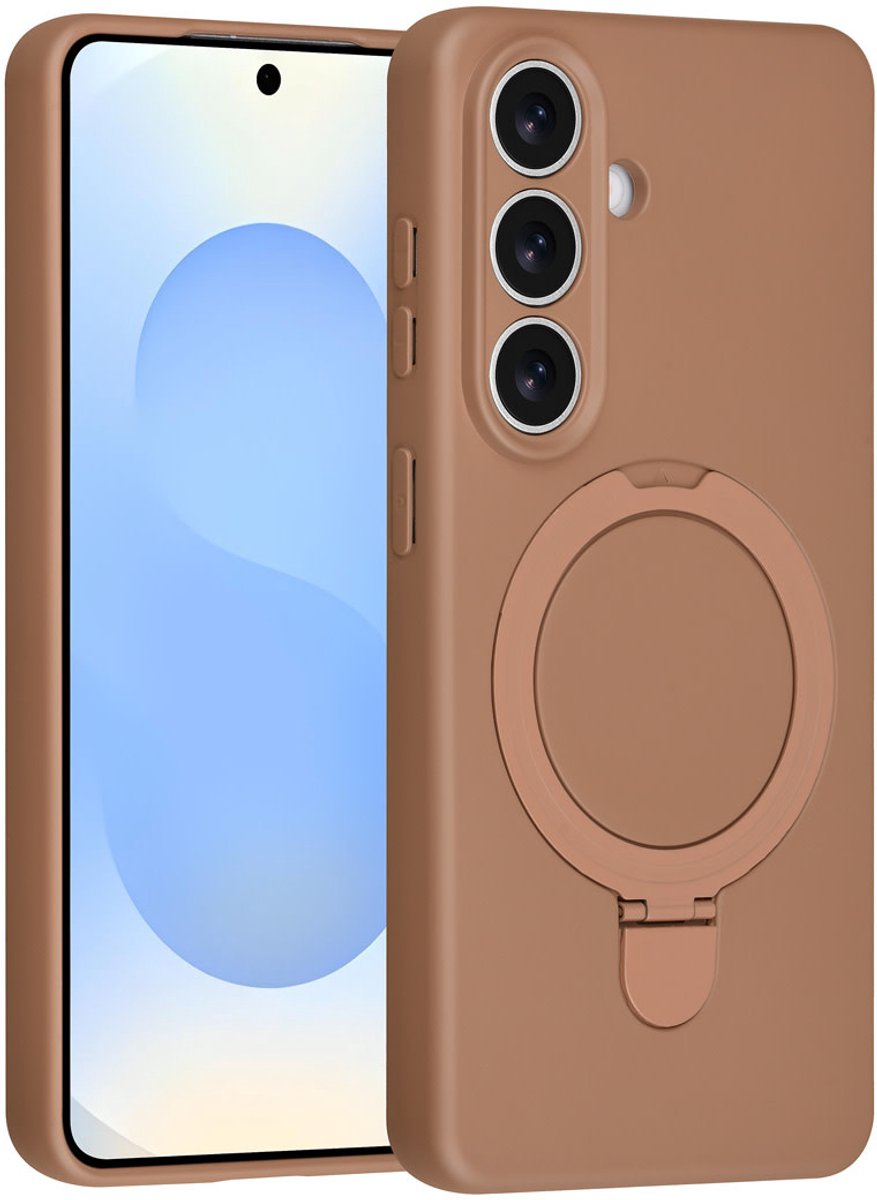 TUNIQ telefoonhoesje voor Samsung Galaxy S26 - Met ringstand en koord - Bruin