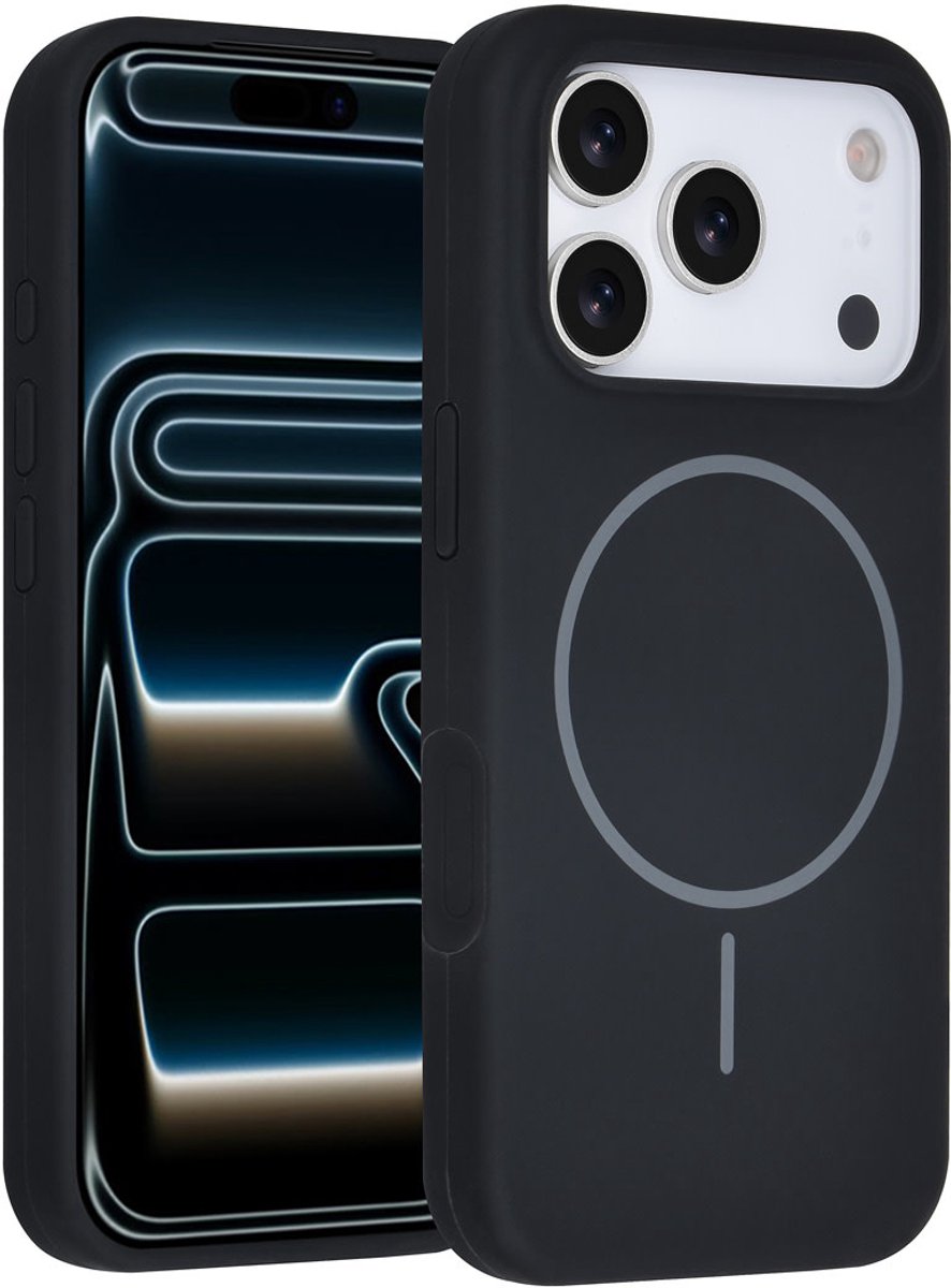 TUNIQ telefoonhoesje voor Apple iPhone 17 Pro - MagSafe siliconen backcover - Zwart
