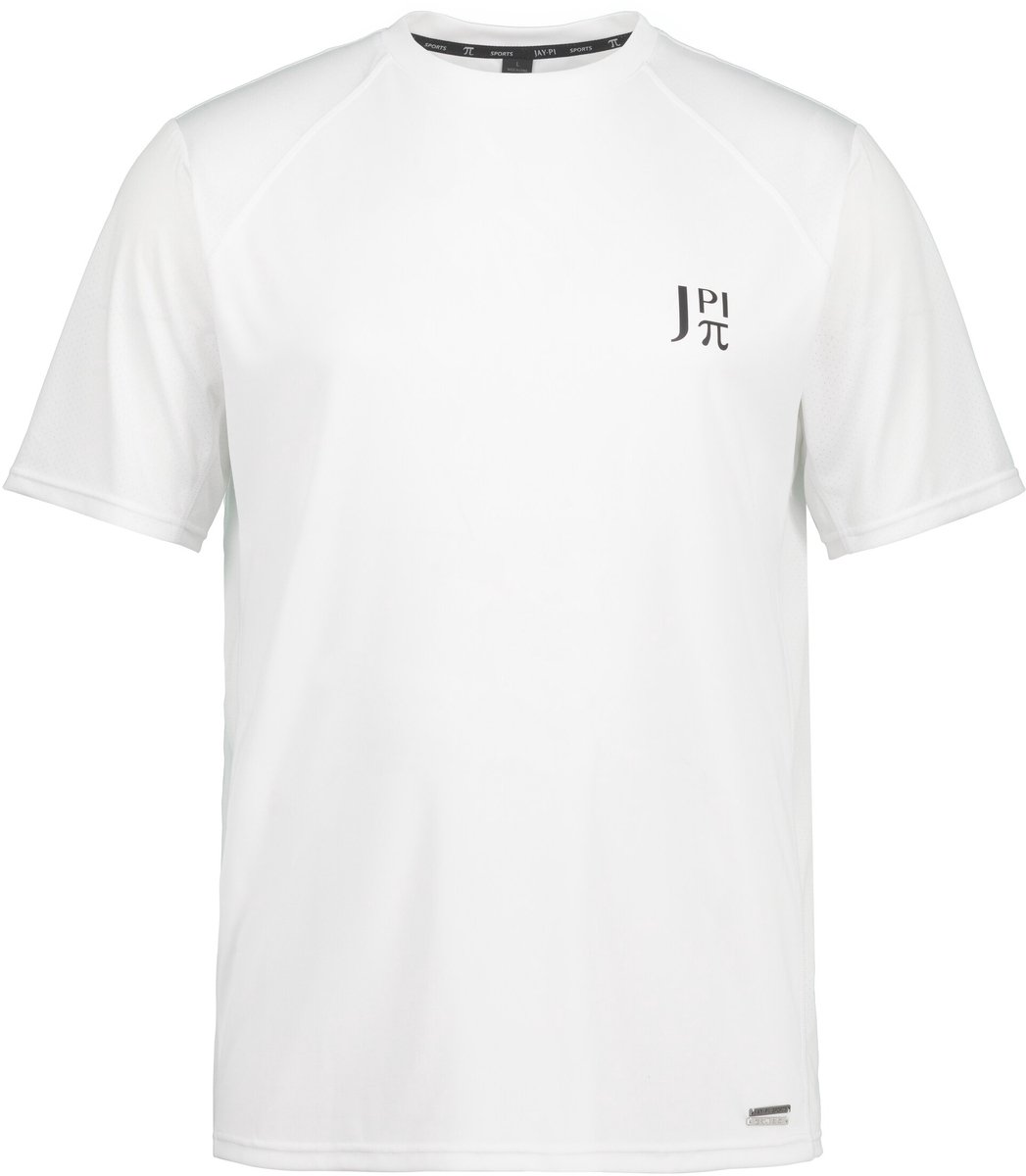 JAY-PI - Heren - Functioneel shirt tennis korte mouwen ademend QuickDry - Sneeuwwit - Maat 3XL
