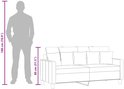Schematische tekening van een bank (80 cm hoog) naast een man van 180 cm, om de verhoudingen te tonen.