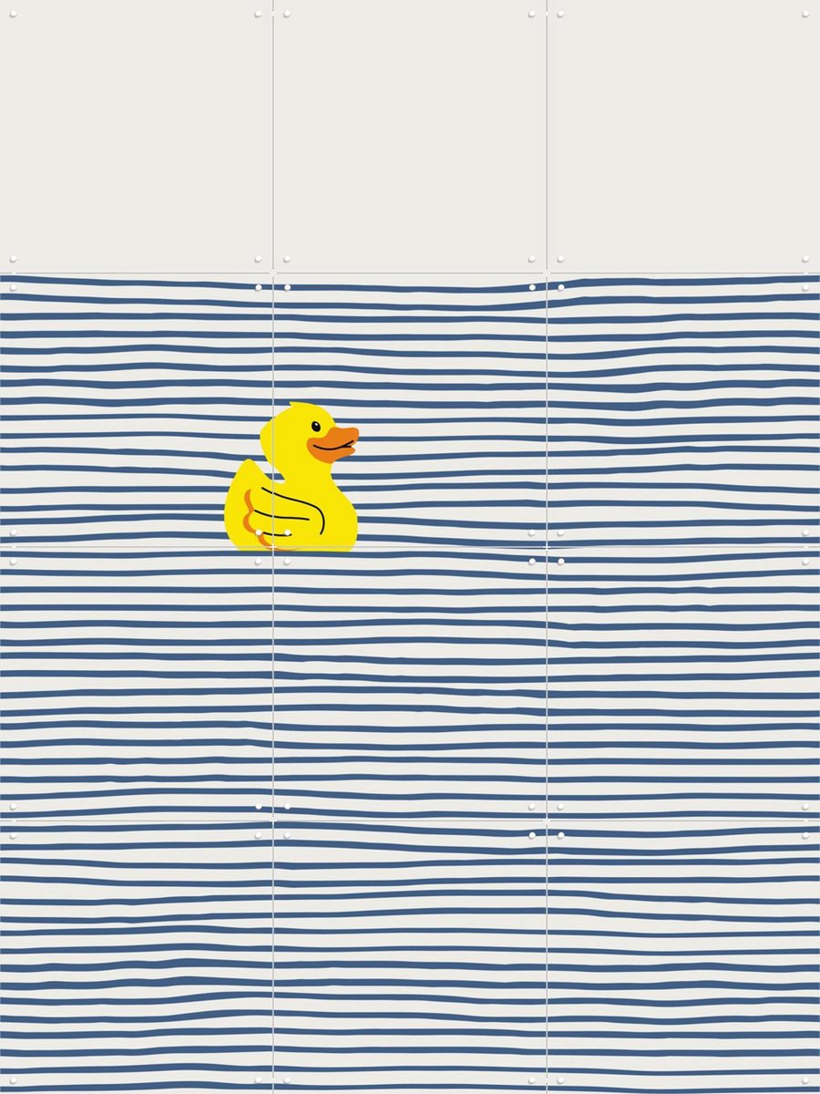 IXXI Yellow Rubber Duck, Little Dean & Various - 60 x 80 cm - Gratis ophangtool - Grote wanddecoratie en posters - Pop art, Illustraties, Minimalisme