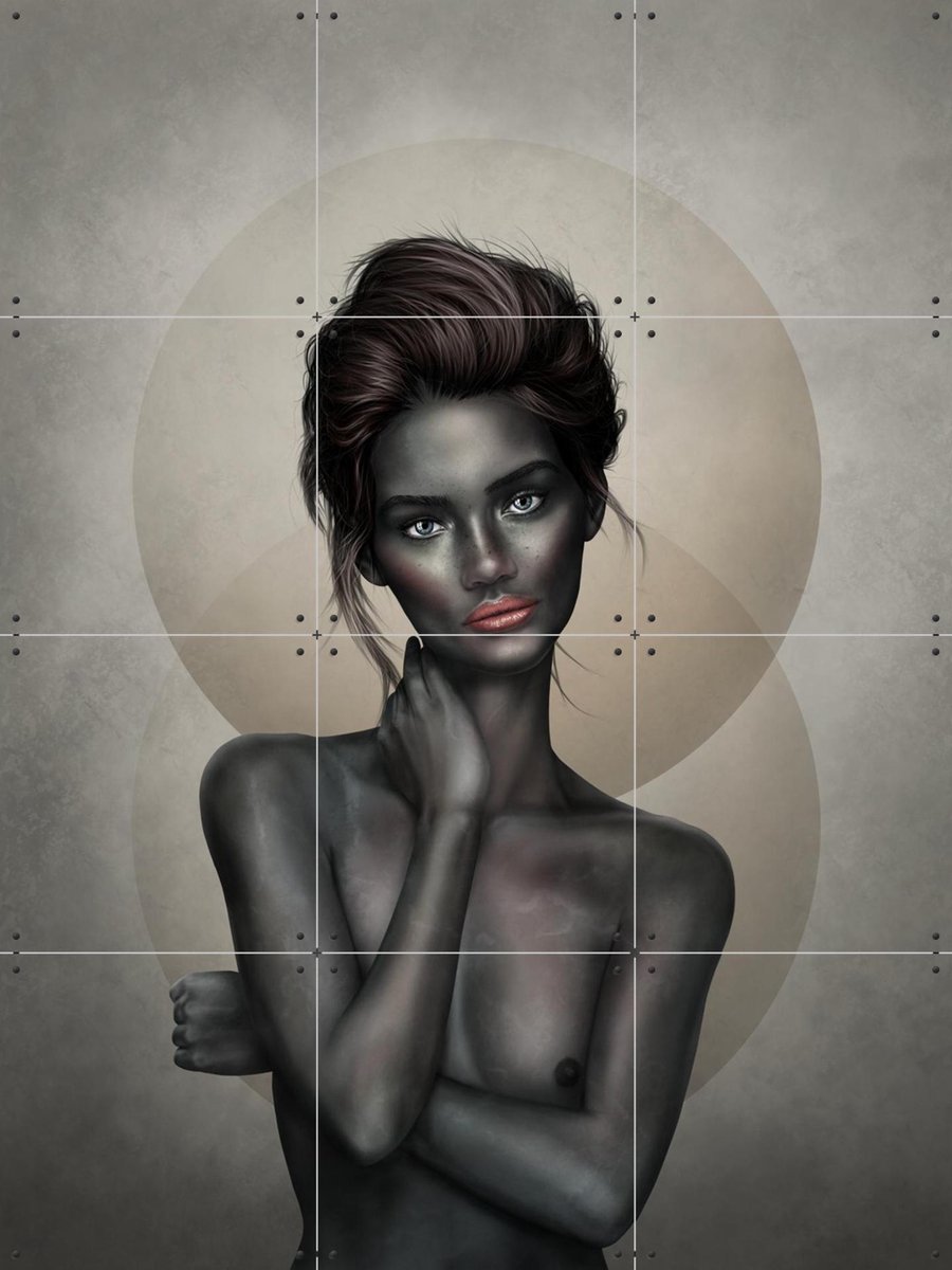 IXXI Confidence or Innocence, Erik Andreas - 60 x 80 cm - Gratis ophangtool - Grote wanddecoratie en posters - Digitale Kunst, Illustraties
