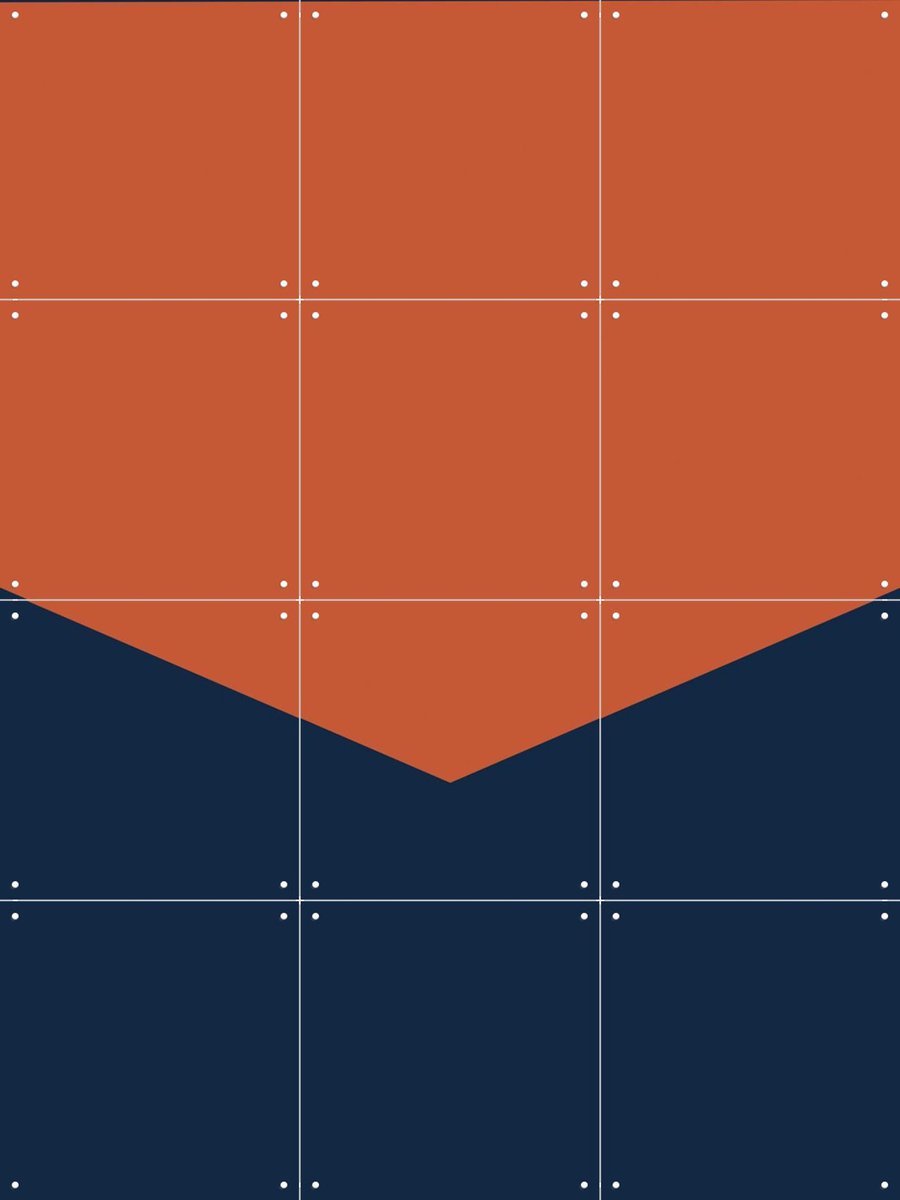 IXXI Color blocking - Orange Blue, Allon Dery - 60 x 80 cm - Gratis ophangtool - Grote wanddecoratie en posters - Abstract, Minimalisme, Grafisch