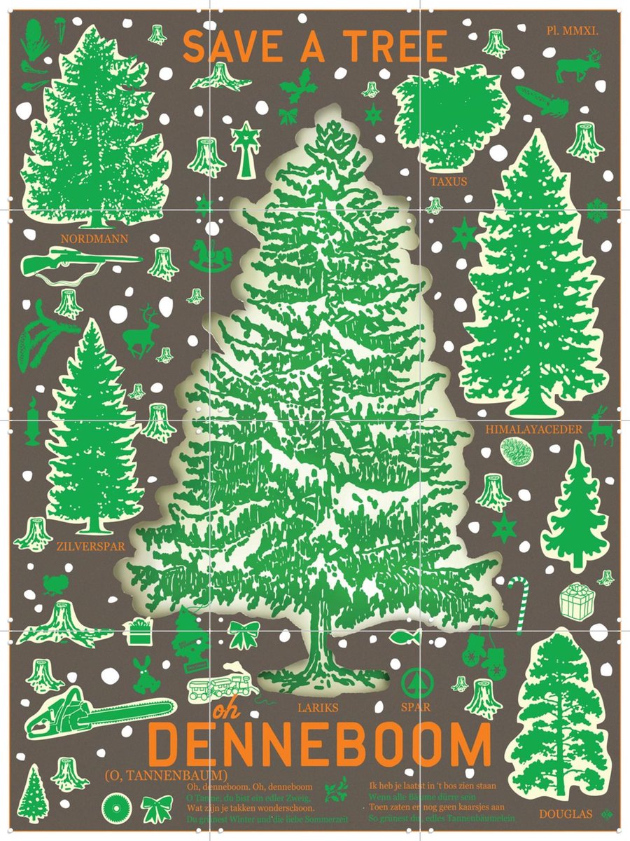 IXXI Save a Tree I, Studio Boot - 60 x 80 cm - Gratis ophangtool - Grote wanddecoratie en posters - Houtsnede, Illustraties, Grafisch Ontwerp, Speels