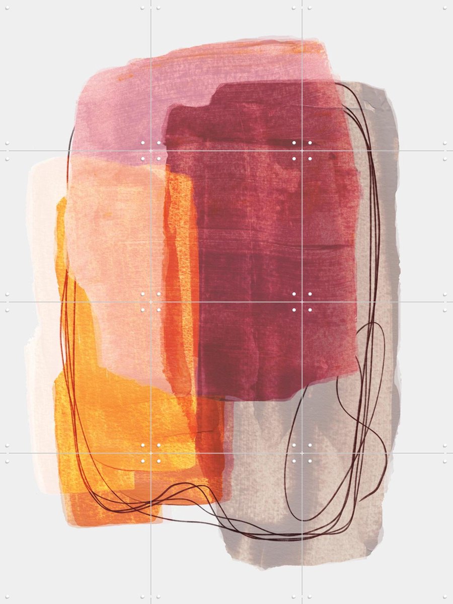 IXXI Abstract Brush Strokes 51, Mareike Böhmer - 60 x 80 cm - Gratis ophangtool - Grote wanddecoratie en posters - Kwaststreken, Kleurrijk, Abstract