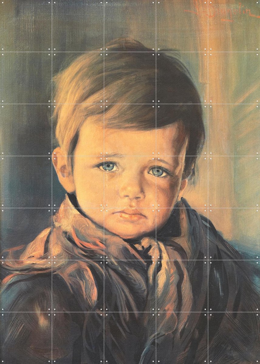IXXI Zigeunerjongetje I, IXXI - 100 x 140 cm - Gratis ophangtool - Grote wanddecoratie en posters - Klassiek, Olieverf, Vintage, Realisme, Woonkamer