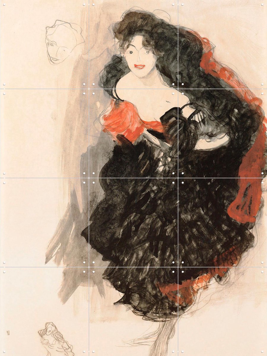 IXXI Study for Judith II 1908, Gustav Klimt & Bridgeman Images - 60 x 80 cm - Gratis ophangtool - Grote wanddecoratie en posters - Tekeningen