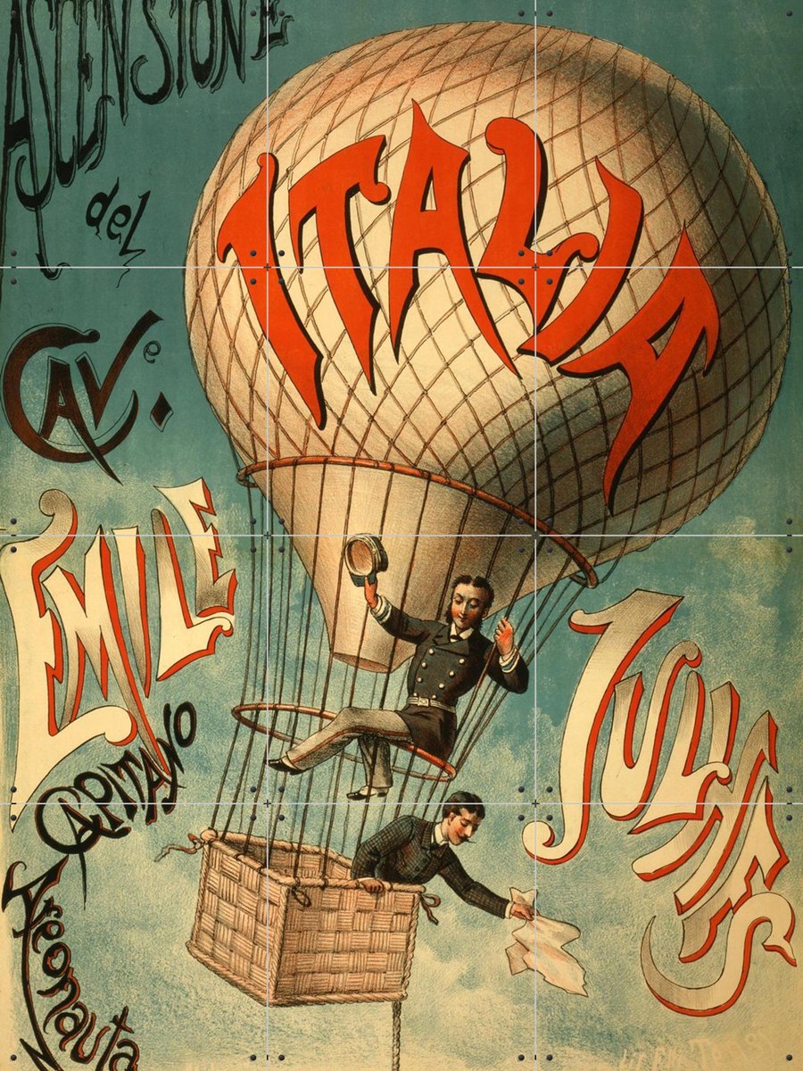 IXXI Emile Julhes Aeronaut, Bridgeman Images - 60 x 80 cm - Gratis ophangtool - Grote wanddecoratie en posters - Speels, Illustraties, Vintage