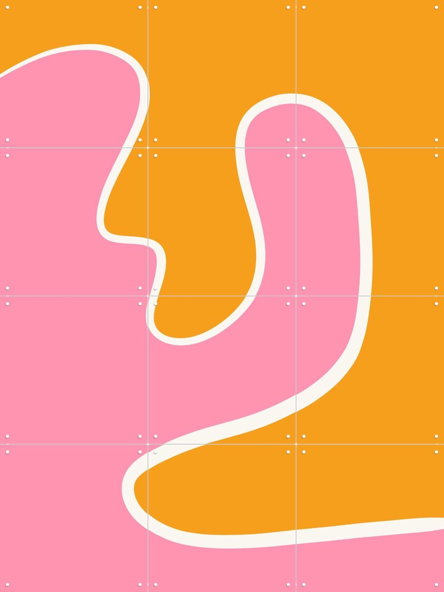 IXXI Groovy Swirl Pink Orange, BAINAI - 60 x 80 cm - Gratis ophangtool - Grote wanddecoratie en posters Kinderkamer, Kinderen