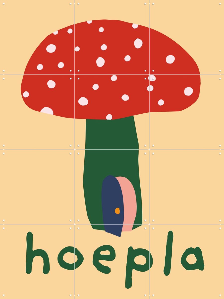 IXXI Hoepla Groen, Mella Mella - 60 x 80 cm - Gratis ophangtool - Grote wanddecoratie en posters - Kleurrijk, Speels, Kinderkamer, Babykamer, Baby