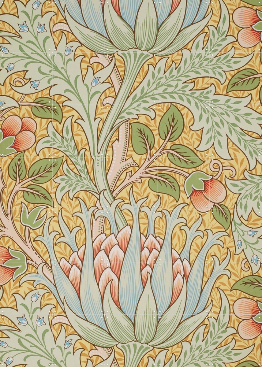 IXXI Artichoke, William Morris & Victoria and Albert Museum - 100 x 140 cm - Gratis ophangtool - Grote wanddecoratie en posters - Kleurrijk, Art