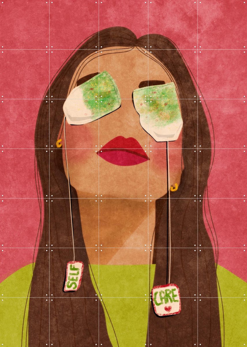 IXXI Tea Break, Raissa Oltmanns - 100 x 140 cm - Gratis ophangtool - Grote wanddecoratie en posters - Digitale Kunst, Pop art, Illustraties, Grafisch