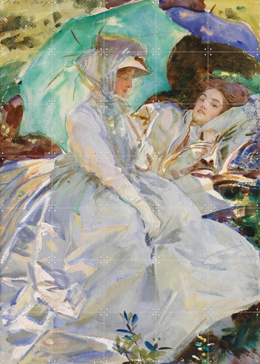 IXXI Simplon Pass: Reading, John Singer Sargent & Museum of Fine Arts Boston - 100 x 140 cm - Gratis ophangtool - Grote wanddecoratie en posters -