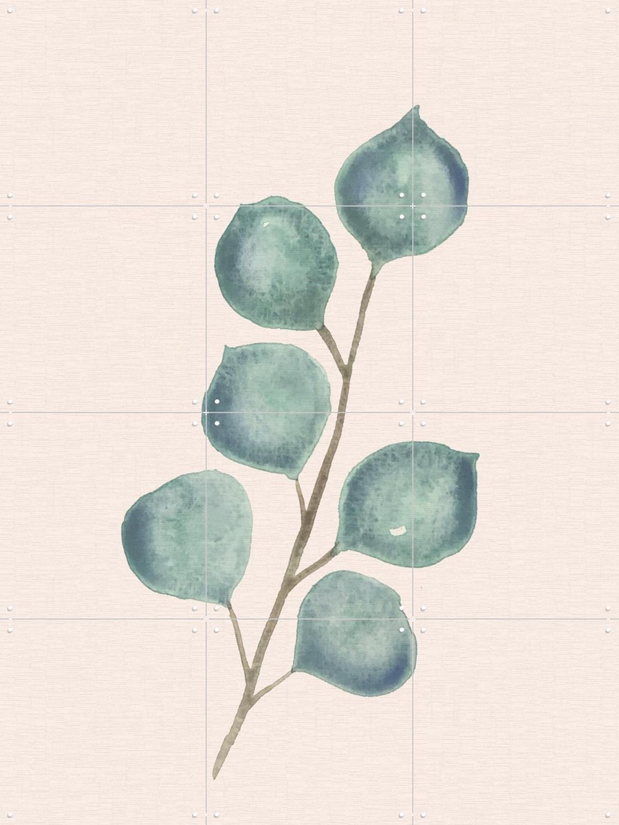 IXXI Watercolor Eucalyptus, Bloomery Decor - 60 x 80 cm - Gratis ophangtool - Grote wanddecoratie en posters - Illustraties, Aquarel, Naturalisme