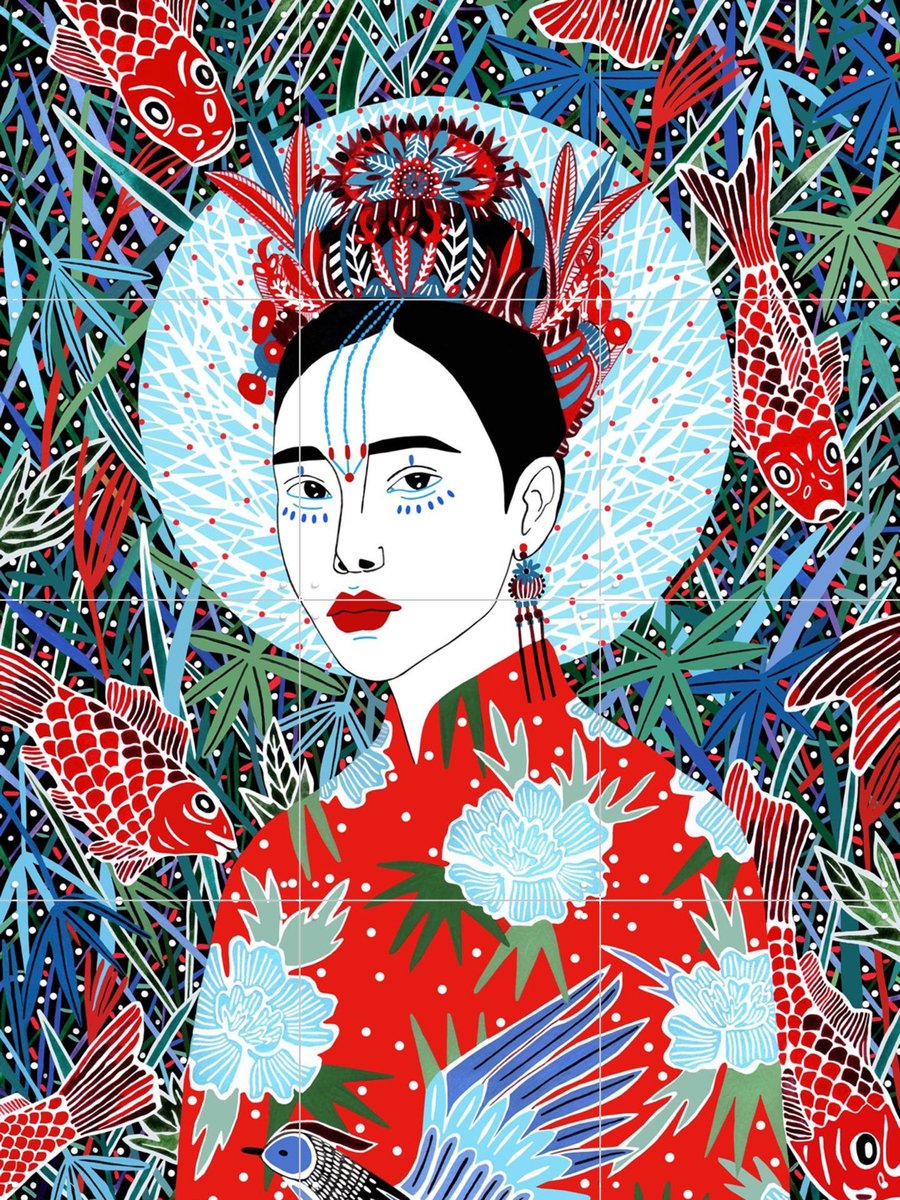 IXXI Japan, Sasha Ignatiadou - 60 x 80 cm - Gratis ophangtool - Grote wanddecoratie en posters - Illustraties, Pop art, Grafisch Ontwerp, Kleurrijk
