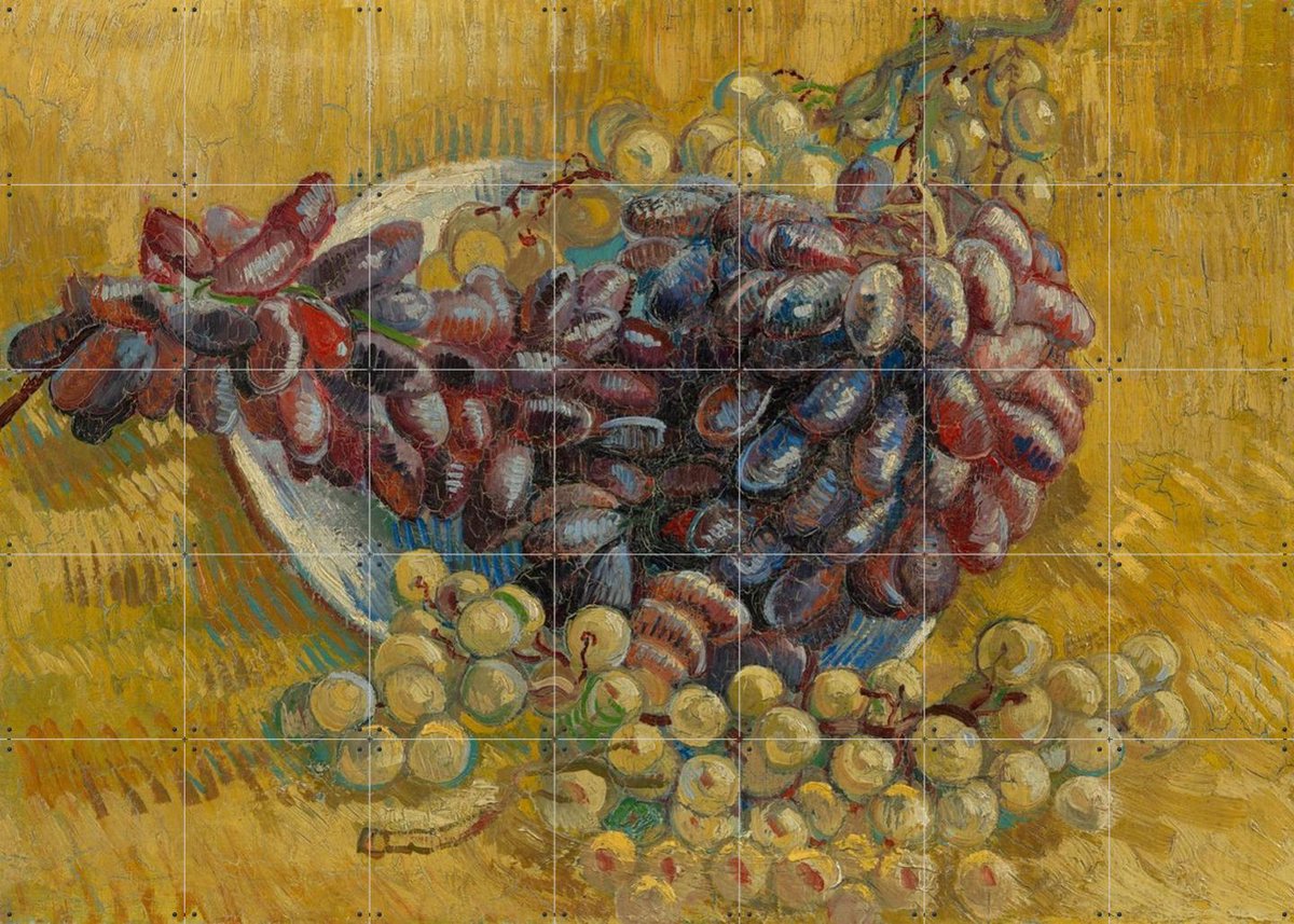 IXXI Druiven (1887), Vincent van Gogh (1853 - 1890) & Van Gogh Museum - 140 x 100 cm - Gratis ophangtool - Grote wanddecoratie en posters -