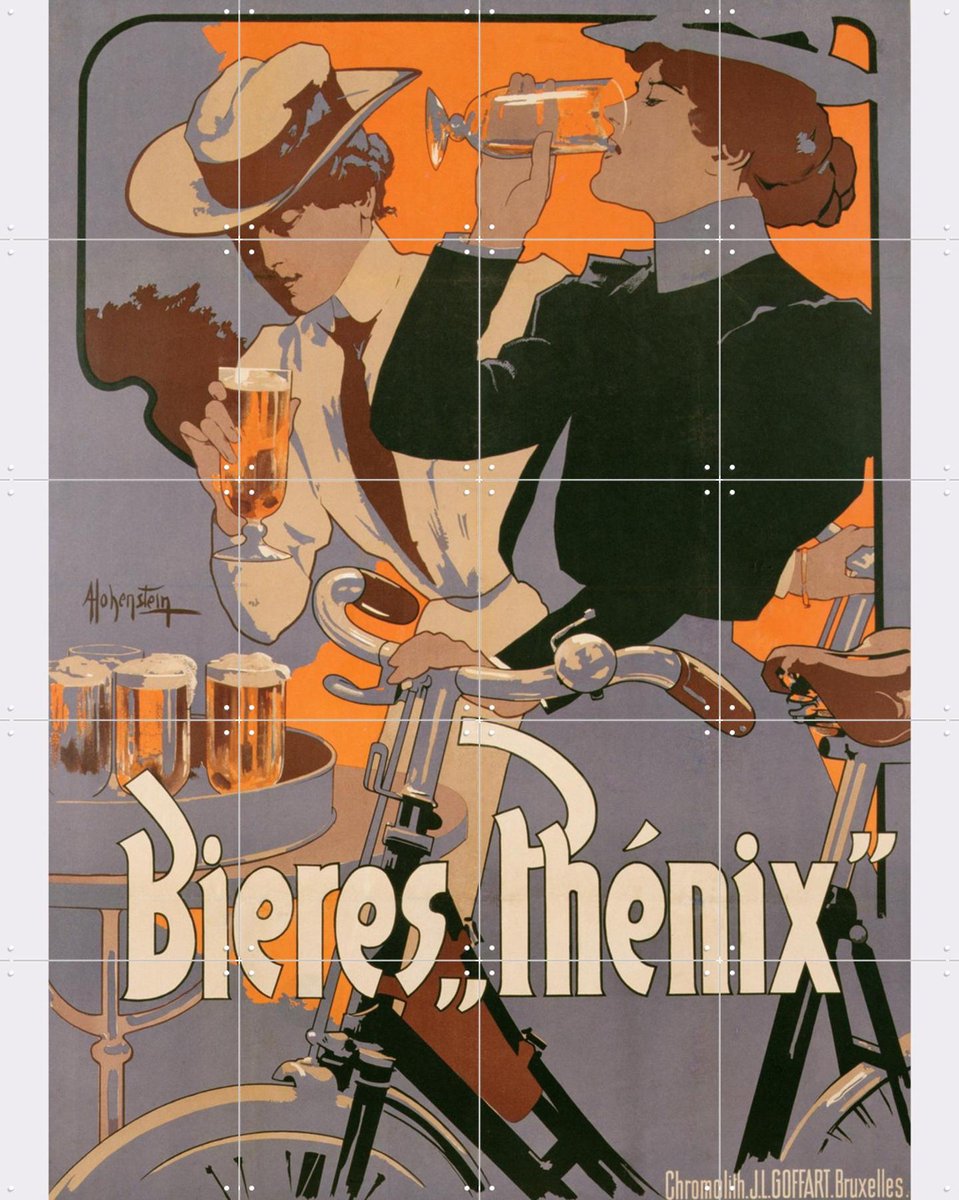 IXXI Phoenix Beer, Bridgeman Images - 80 x 100 cm - Gratis ophangtool - Grote wanddecoratie en posters - Illustraties, Art Nouveau, Vintage, Eetkamer