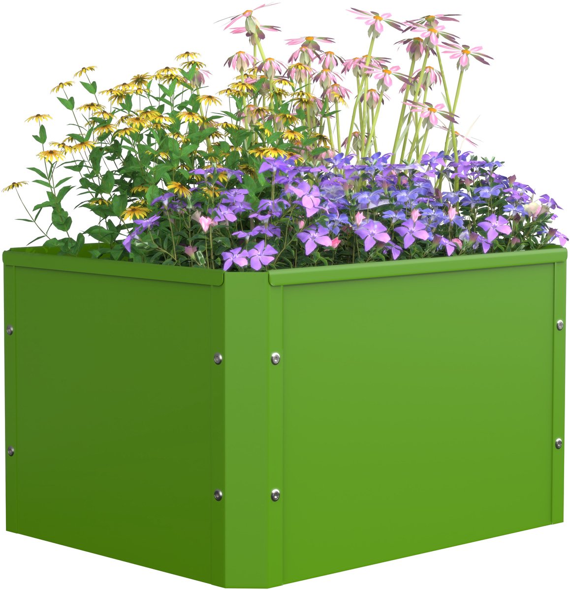 VCM Metall Hochbeet 50x40x30 cm, rechteckiger Pflanzkasten für Balkon Terrasse Garten, Blumenkasten mit und auch ohne Boden nutzbar, Balora M