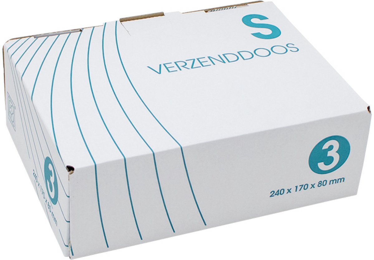 Verzenddoos 3 S 240x170x80mm verpakt per 20 stuks