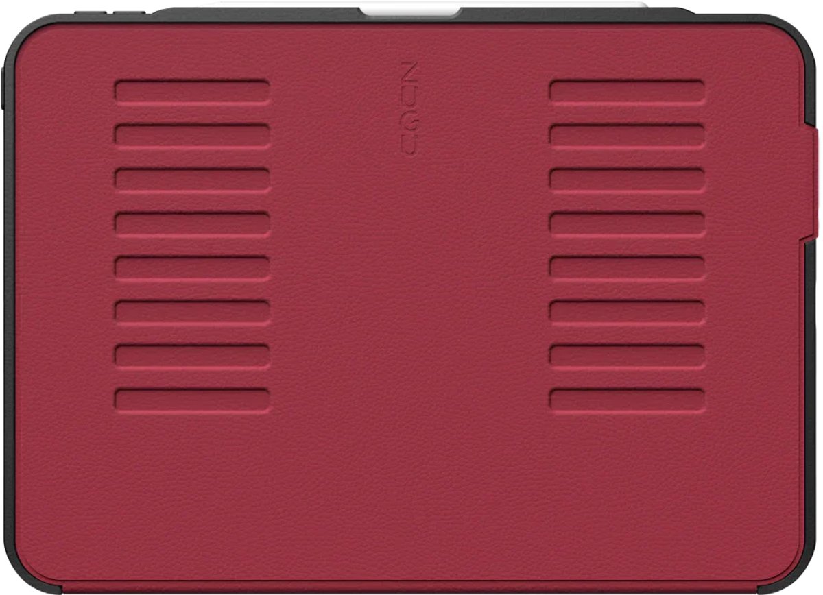 Zugu case Hoesje iPad Pro 11 (M4-M5) – Verstelbare magnetische standaard met 8 hoeken – Veilige magnetische montage mogelijkheid – Robuuste bumper en stevige TPU + PC behuizing voor valbescherming - Rood