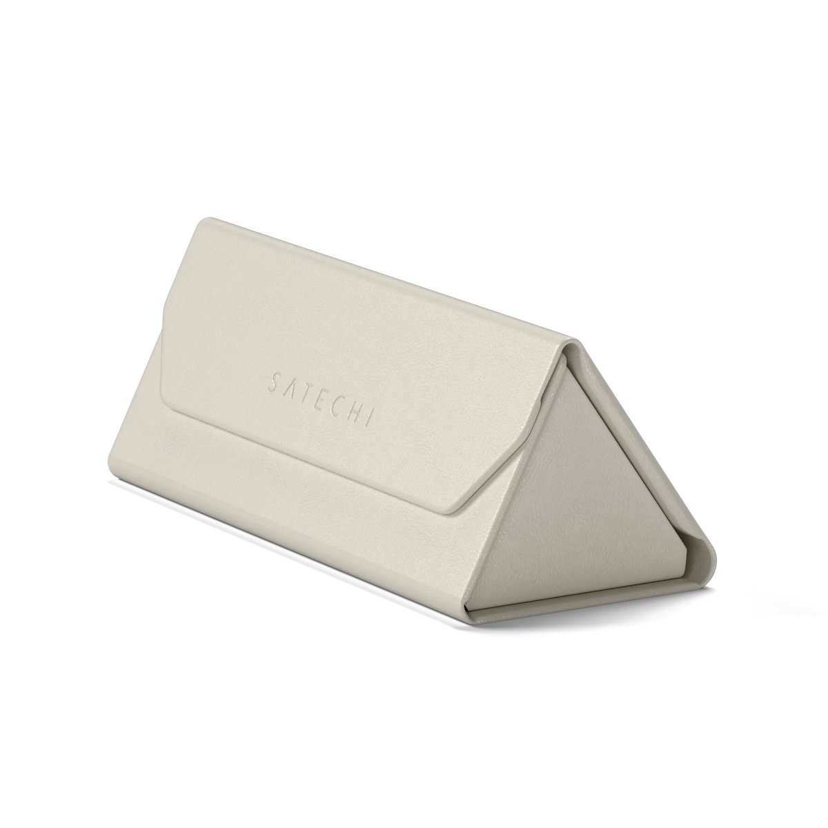 Satechi FindAll Vegan-lederen Brillenkoker met FindMy – Integreert met Apple's Zoek mijn Technologie – Compatibel met de Meeste Brillen en XR/AR-apparaten – Uitgerust met een Luid, Hoorbaar Geluidssignaal - Beige