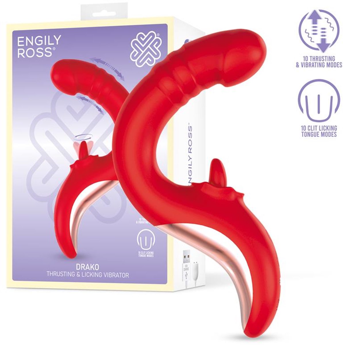 ENGILY ROSS Drako Vibe With Thrusting And Licking Tongue 360º