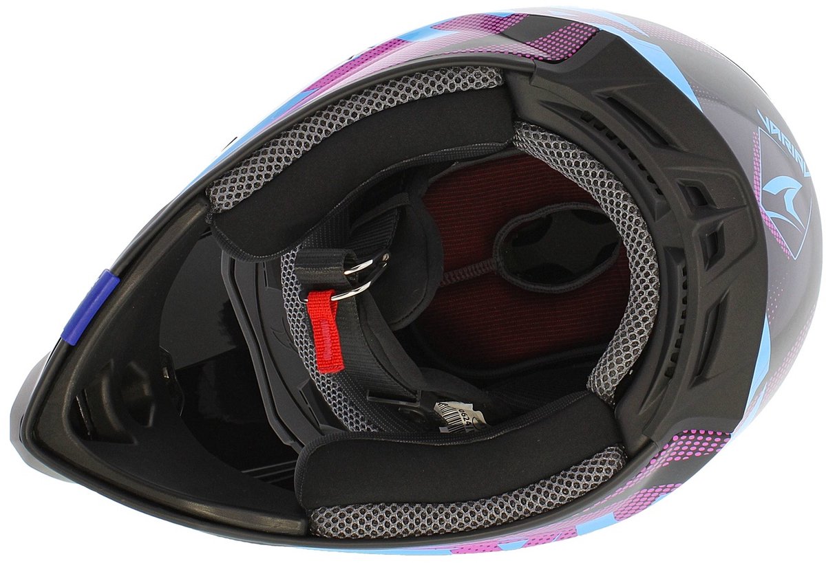 Shark Varial Anger helm glans zwart roze blauw S - Crosshelm voor motorcross / quad / etc – foto 6